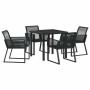Conjunto de Comedor de Jardín 5 pcs Negro en Sillas de jardín | Comprar online en Foru.es