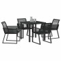 Conjunto de Comedor de Jardín 5 pcs Negro en Sillas de jardín | Comprar online en Foru.es
