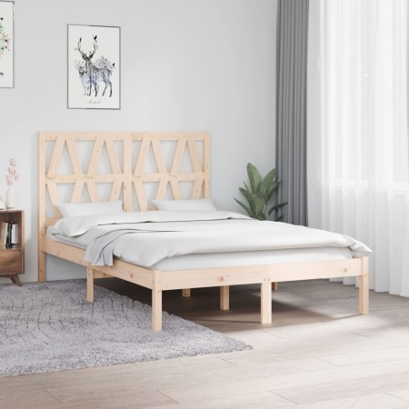 Estructura de cama madera maciza de pino 120x190 cm de vidaXL, Camas y somieres - Ref: Foro24-3103968, Precio: 122,34 €, Desc...
