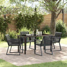 Conjunto de Comedor de Jardín 5 pcs Negro en Sillas de jardín | Comprar online en Foru.es