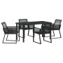 Conjunto de Comedor de Jardín 5 pcs Negro en Sillas de jardín | Comprar online en Foru.es