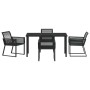 Conjunto de Comedor de Jardín 5 pcs Negro en Sillas de jardín | Comprar online en Foru.es