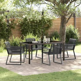 Conjunto de Comedor de Jardín 5 pcs Negro en Sillas de jardín | Comprar online en Foru.es