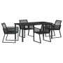 Conjunto de Comedor de Jardín 5 pcs Negro en Sillas de jardín | Comprar online en Foru.es
