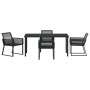 Conjunto de Comedor de Jardín 5 pcs Negro en Sillas de jardín | Comprar online en Foru.es