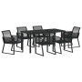 Conjunto de Comedor de Jardín 7 pcs Negro en Sillas de jardín | Comprar online en Foru.es