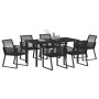 Conjunto de Comedor de Jardín 7 pcs Negro en Sillas de jardín | Comprar online en Foru.es