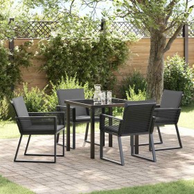 Conjunto de Comedor de Jardín 5 pcs Negro en Sillas de jardín | Comprar online en Foru.es