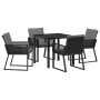 Conjunto de Comedor de Jardín 5 pcs Negro en Sillas de jardín | Comprar online en Foru.es