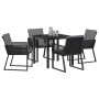 Conjunto de Comedor de Jardín 5 pcs Negro en Sillas de jardín | Comprar online en Foru.es