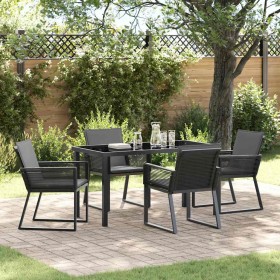 Conjunto de Comedor de Jardín 5 pcs Negro en Sillas de jardín | Comprar online en Foru.es