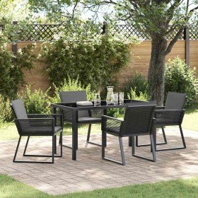 Conjunto de Comedor de Jardín 5 pcs Negro en Sillas de jardín | Comprar online en Foru.es