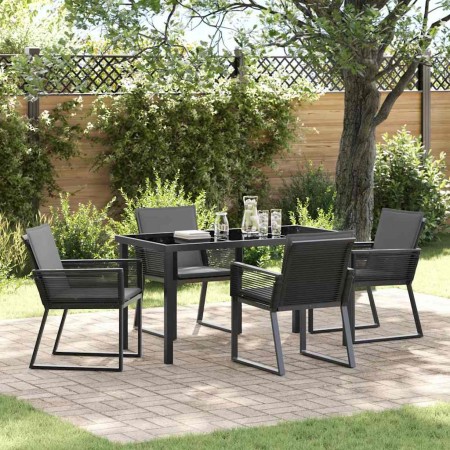 Conjunto de Comedor de Jardín 5 pcs Negro en Sillas de jardín | Comprar online en Foru.es