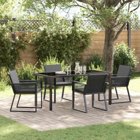 Conjunto de Comedor de Jardín 5 pcs Negro en Sillas de jardín | Comprar online en Foru.es