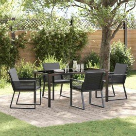 Conjunto de Comedor de Jardín 5 pcs Negro en Sillas de jardín | Comprar online en Foru.es