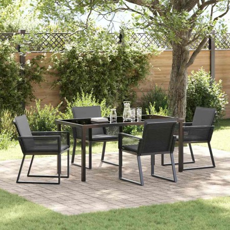 Conjunto de Comedor de Jardín 5 pcs Negro en Sillas de jardín | Comprar online en Foru.es