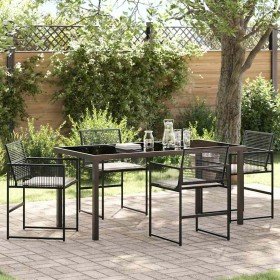 Conjunto de Comedor de Jardín 5 pcs Negro en Sillas de jardín | Comprar online en Foru.es