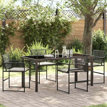 Conjunto de Comedor de Jardín 5 pcs Negro en Sillas de jardín | Comprar online en Foru.es