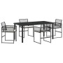 Conjunto de Comedor de Jardín 5 pcs Negro en Sillas de jardín | Comprar online en Foru.es