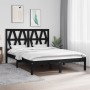 Estructura de cama de madera maciza de pino negra 140x190 cm de vidaXL, Camas y somieres - Ref: Foro24-3103982, Precio: 165,5...