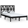 Estructura de cama de madera maciza de pino negra 140x190 cm de vidaXL, Camas y somieres - Ref: Foro24-3103982, Precio: 165,5...