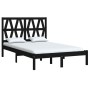 Estructura de cama de madera maciza de pino negra 140x190 cm de vidaXL, Camas y somieres - Ref: Foro24-3103982, Precio: 165,5...