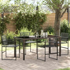 Conjunto de Comedor de Jardín 5 pcs Negro en Sillas de jardín | Comprar online en Foru.es