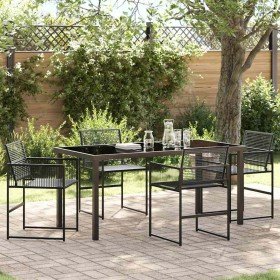 Conjunto de Comedor de Jardín 5 pcs Negro en Sillas de jardín | Comprar online en Foru.es
