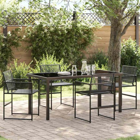 Conjunto de Comedor de Jardín 5 pcs Negro en Sillas de jardín | Comprar online en Foru.es
