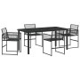 Conjunto de Comedor de Jardín 5 pcs Negro en Sillas de jardín | Comprar online en Foru.es