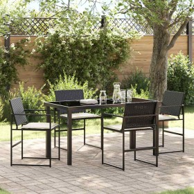 Conjunto de Comedor de Jardín 5 pcs Negro en Sillas de jardín | Comprar online en Foru.es