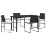 Conjunto de Comedor de Jardín 5 pcs Negro en Sillas de jardín | Comprar online en Foru.es