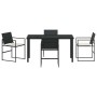Conjunto de Comedor de Jardín 5 pcs Negro en Sillas de jardín | Comprar online en Foru.es