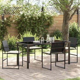 Conjunto de Comedor de Jardín 5 pcs Negro en Sillas de jardín | Comprar online en Foru.es