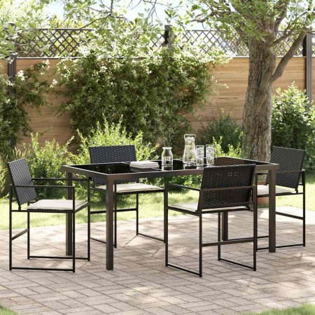 Conjunto de Comedor de Jardín 5 pcs Negro en Sillas de jardín | Comprar online en Foru.es