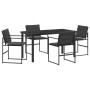Conjunto de Comedor de Jardín 5 pcs Negro Textileno y acero en Sillas de jardín | Comprar online en Foru.es