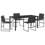 Conjunto de Comedor de Jardín 5 pcs Negro Textileno y acero en Sillas de jardín | Comprar online en Foru.es