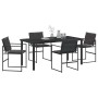Conjunto de Comedor de Jardín 5 pcs Negro Textileno y acero en Sillas de jardín | Comprar online en Foru.es