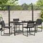 Conjunto de Comedor de Jardín 5 pcs Negro Textileno y acero en Sillas de jardín | Comprar online en Foru.es