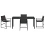 Conjunto de Comedor de Jardín 5 pcs Negro Textileno y acero en Sillas de jardín | Comprar online en Foru.es
