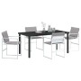 Conjunto de Comedor de Jardín 5 pcs Blanco Textileno y acero en Sillas de jardín | Comprar online en Foru.es