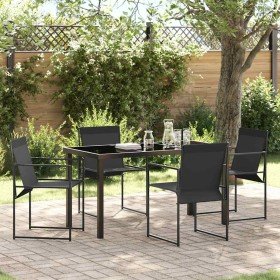 Conjunto de Comedor de Jardín 5 pcs Negro en Sillas de jardín | Comprar online en Foru.es