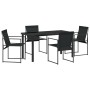 Conjunto de Comedor de Jardín 5 pcs Negro en Sillas de jardín | Comprar online en Foru.es