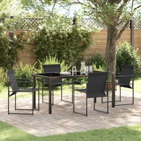 Conjunto de Comedor de Jardín 5 pcs Negro en Sillas de jardín | Comprar online en Foru.es