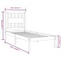 Estructura de cama madera maciza de pino negra 100x200 cm de vidaXL, Camas y somieres - Ref: Foro24-3103927, Precio: 129,88 €...
