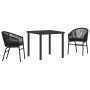 Conjunto de Comedor de Jardín 3 pcs Negro en Sillas de jardín | Comprar online en Foru.es