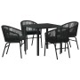 Conjunto de Comedor de Jardín 5 pcs Negro en Sillas de jardín | Comprar online en Foru.es