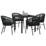 Conjunto de Comedor de Jardín 5 pcs Negro en Sillas de jardín | Comprar online en Foru.es