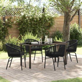 Conjunto de Comedor de Jardín 5 pcs Negro en Sillas de jardín | Comprar online en Foru.es