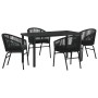 Conjunto de Comedor de Jardín 5 pcs Negro en Sillas de jardín | Comprar online en Foru.es